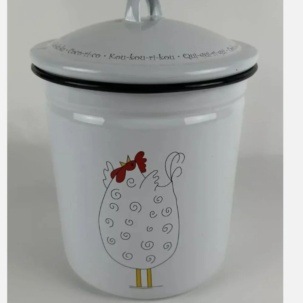 Dillards Rooster Tin Canister Storage Container A Doodle Do Farmhouse Country